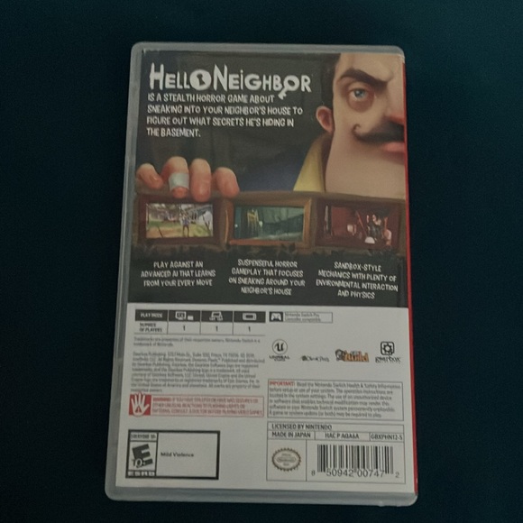 Hello Neighbor Nintendo Switch Game Card - Picture 2 of 4